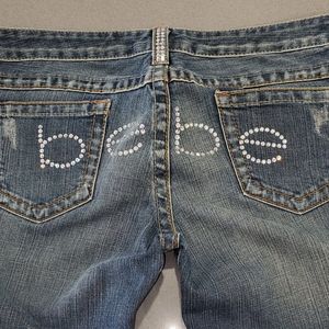 Bebe Clear Rhinestone Size 30 Jeans